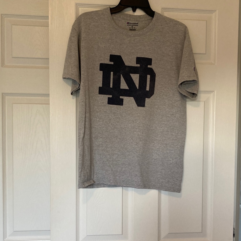 Champion Gray Tee with Navy Logo